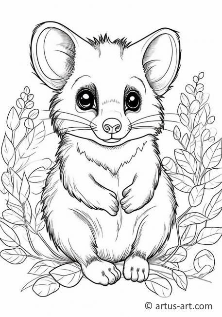 Possum Coloring Page For Kids